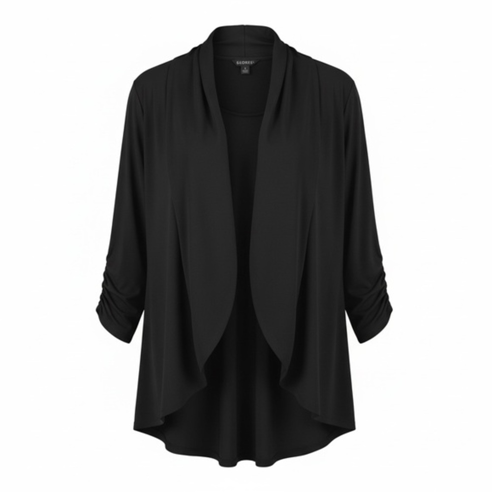 🖤 George Black Drape Cardigan | Size M (8–10)